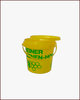 Honigeimer mit Deckel, 1 kg, gelb - leicht transparent, Kunststoffbügel